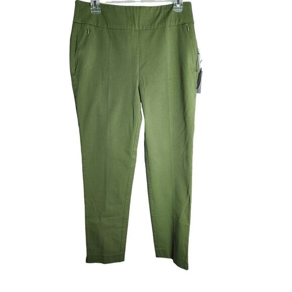 Soft Surroundings Pants - Soft Surroundings Skiny Ankle Pull on Pant olive green sz M/T pockets office nwt